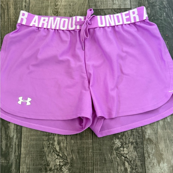 Under Armour Women's Purple Athletic Shorts - Picture 1 of 4